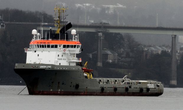 The Union Lynx moored in the River Tay.