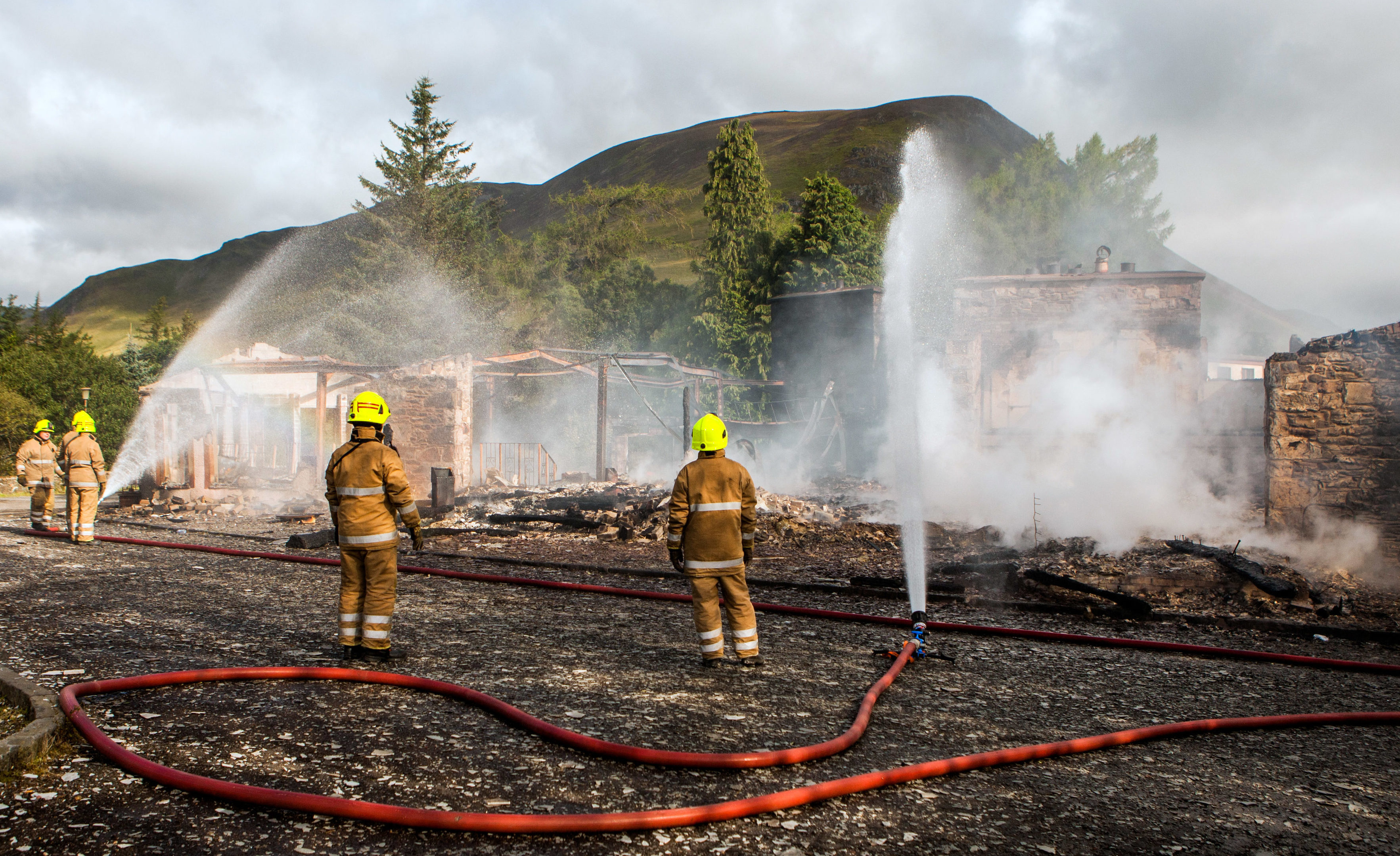 Fire crews at the scene of the hotel fire in 2014.