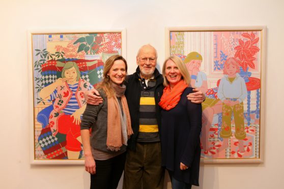 Norman with Tatha Gallery owners Helen Glassford and Lindsay Bennett