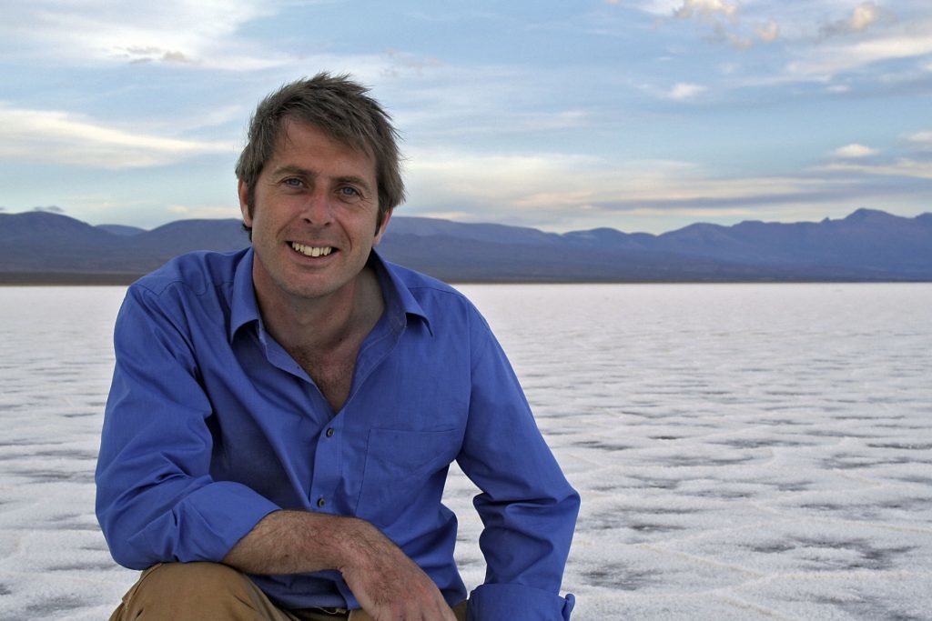 Professor Iain Stewart, pictured in Salt flats, Purmamarca, Argentina 