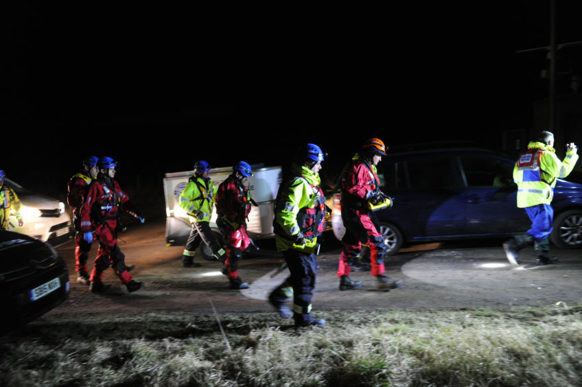 Emergency services were out in force to try to locate the whale in the darkness.