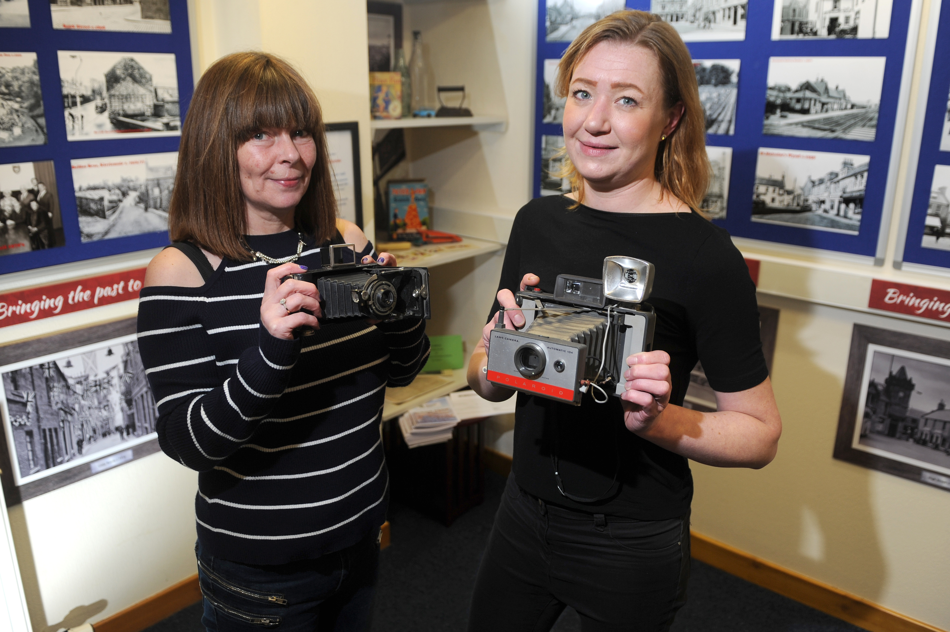 Elaine Findlay and Vivien Ogilvy have a sneak preview of the exhibition and check out vintage cameras which might have taken some of the photographs