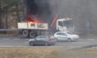 Lorry fire on the A9 near Blair Atholl