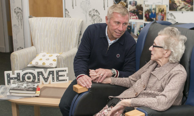 Beechgrove House resident Betty Harris who is 96 with her son Graeme Harris.