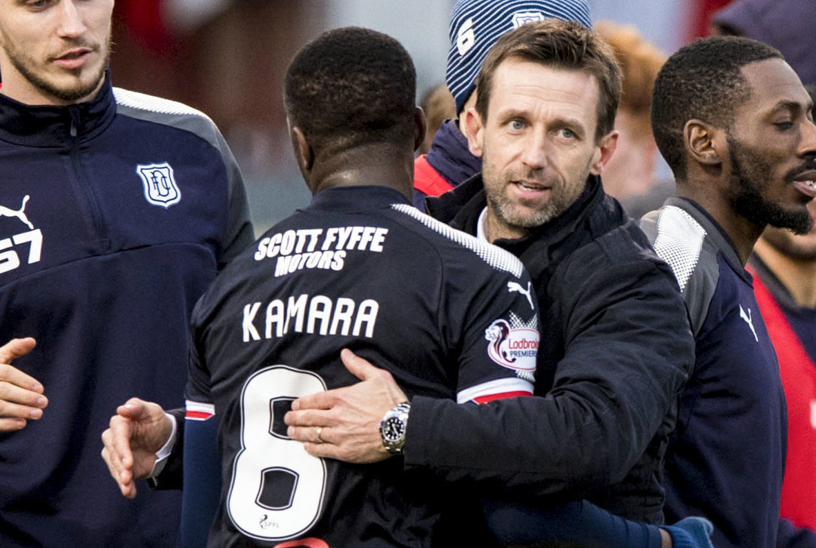 Glen Kamara with Neil McCann.