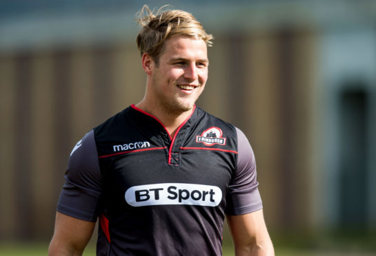 Edinburgh's Duhan van der Merwe in training