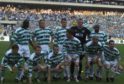 Didier Agathe (back, right) made it all the way to the UEFA Cup final with Celtic.