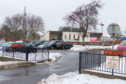The staff car park at Castlehill Primary School in Cupar was full as they returned to work - but pupils remained off on Monday.