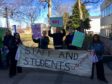 Students protest outside Dundee University's Student Association