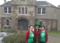 Noeline Raitt, Cath Webster, Isa Carnochan before "breaking out" of HMP Perth on Saturday.