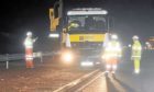 Emergency repairs being carried out on the A90 on Monday night.