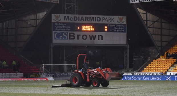 The snow wasn't heavy enough to stop Tuesday night's game being played.