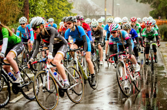 Compeitorrs at a previous Scottish Cycling Youth Tour of Scotland.