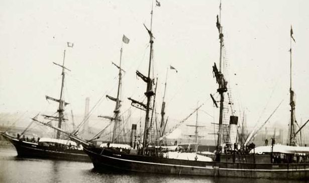 Windward and Wildfire in Dundee docks.