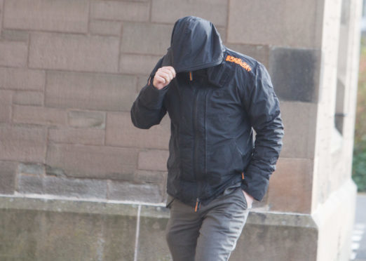 Grant arriving at Forfar sheriff court on Thurdsay