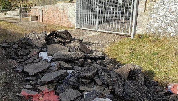 Fly-tipping outside the military bunker in Arbroath earlier this year.