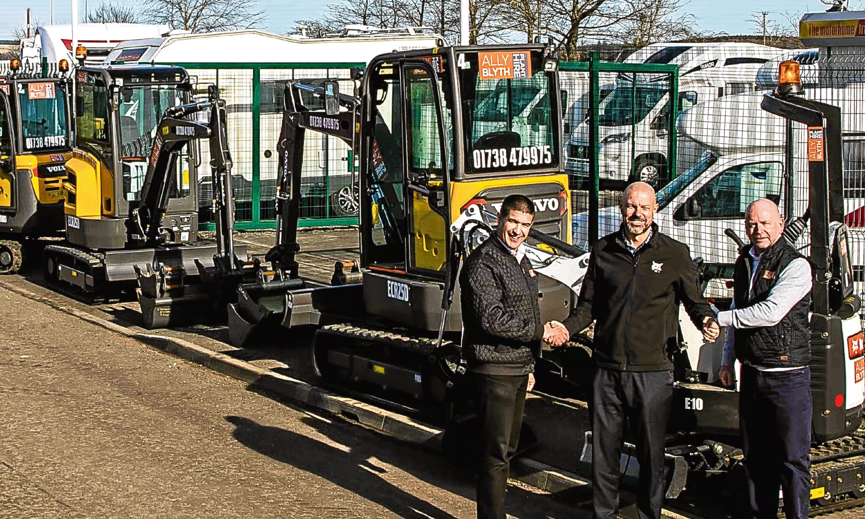 Ally Blyth Plant Hire Ally Blyth, managing director, Leigh Dalgleish, sales manager and Bobby Berwick, business operations director.