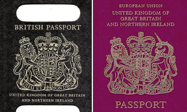 An old British passport (left) and a burgundy UK passport in the European Union style format. British passports will return to having blue covers after Brexit, it has been confirmed.