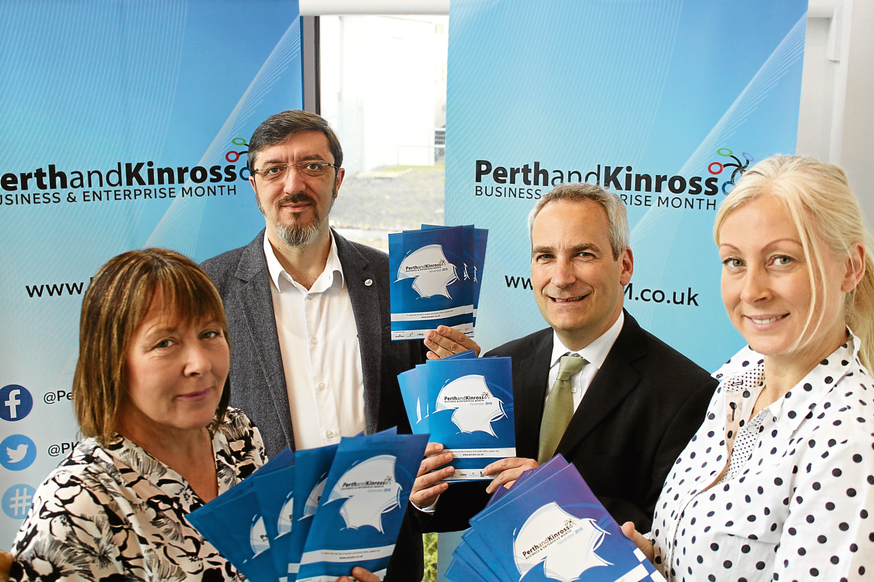 Lynne McCabe (Business Gateway), Corrado Mella (Federation of Small Businesses), Alan Graham (business development team leader, Perth and Kinross Council) and Vicki Unite (chief executive, Perthshire Chamber of Commerce).