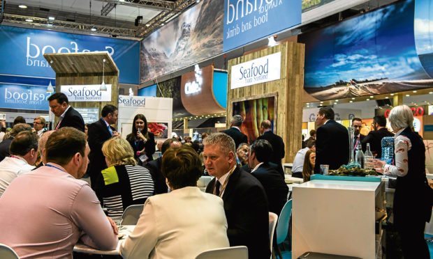 The Scottish stand at the Seafood Expo Global in Brussels.