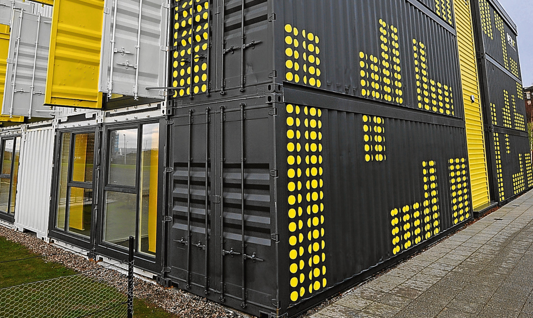 The District 10 suite of offices made from shipping containers at Seabraes, Dundee. Picture: Kim Cessford.