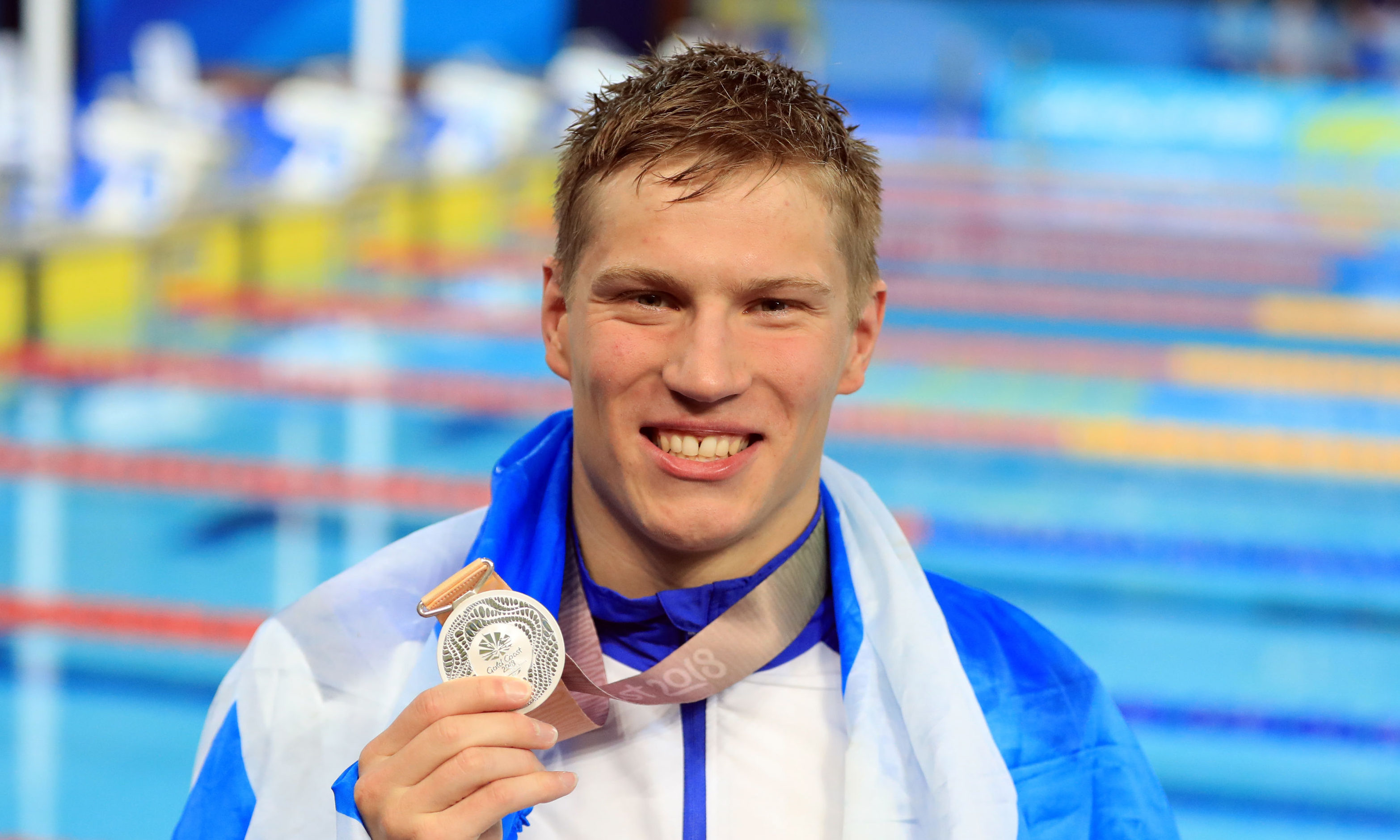 Glenrothes swimmer Mark Szaranek with his silver medal