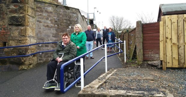 From the top – David Taylor (Cardenden community council secretary), Councillor Rosemary Liewald, Councillor Linda Erskine, Dave Roy (Chair Community Council), Alana and Davie Anderson.