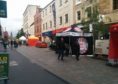 The continental street market in Perth's High Street.