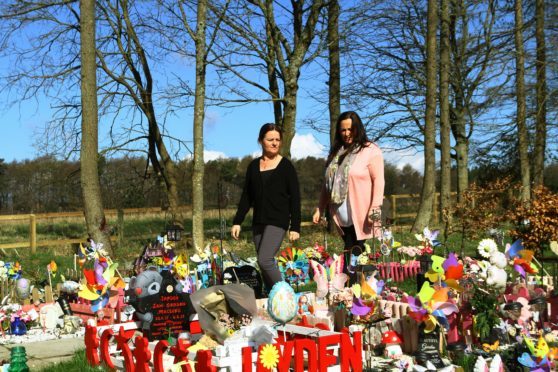 Clare Bremner, left, and Aileen Baird in the Baby Garden, at Birkhill Cemetery.
