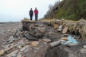 Walkers encounter Coastal Path erosion at West Wemyss.