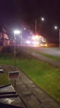 Stagecoach's 3A service bus went up in flames in Dunfermline on Friday evening