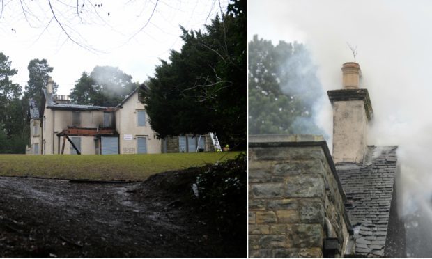 Smoke rises from Silverburn House