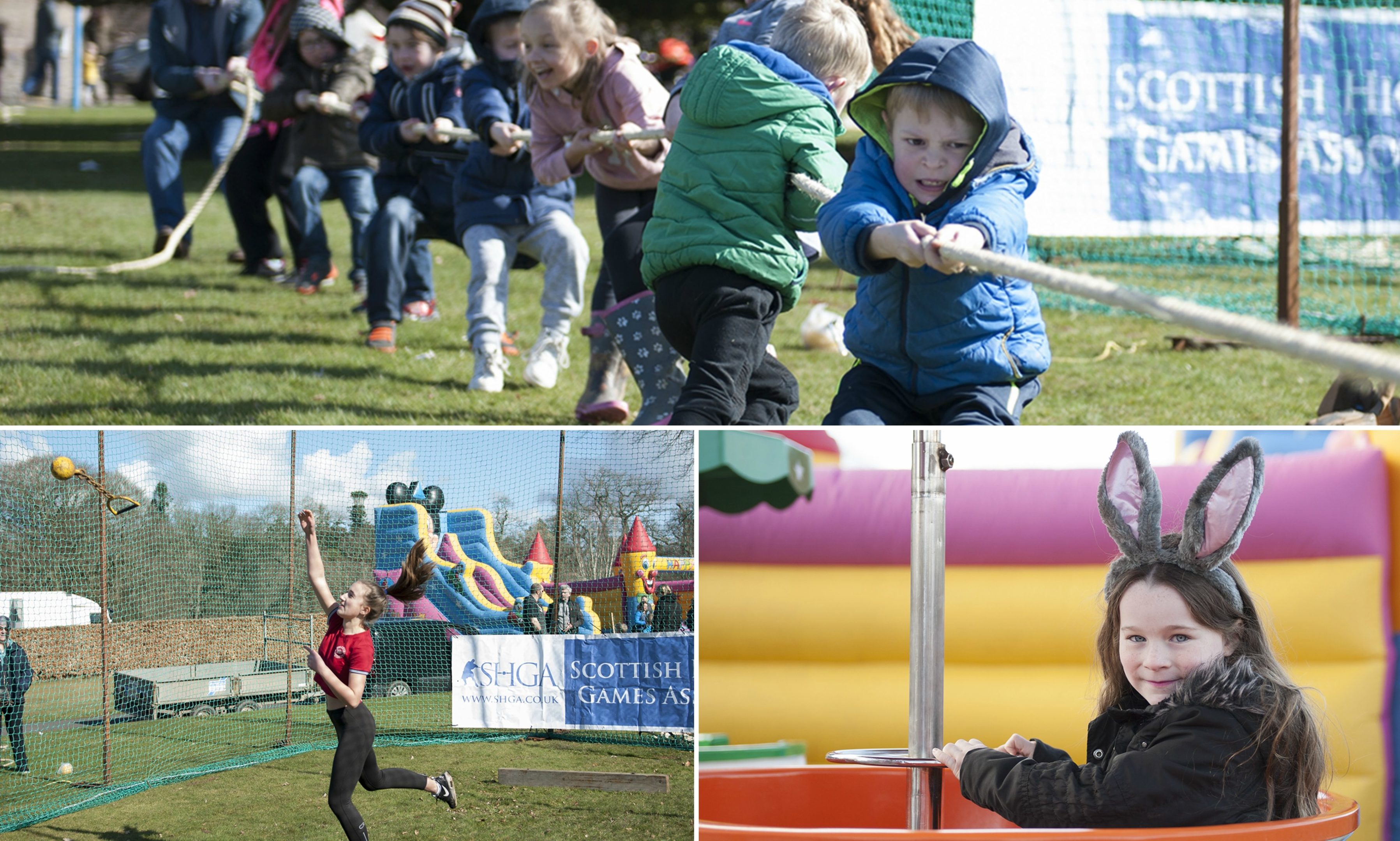 Kids took part in Highland Games events during Easter Sunday at Glamis Castle