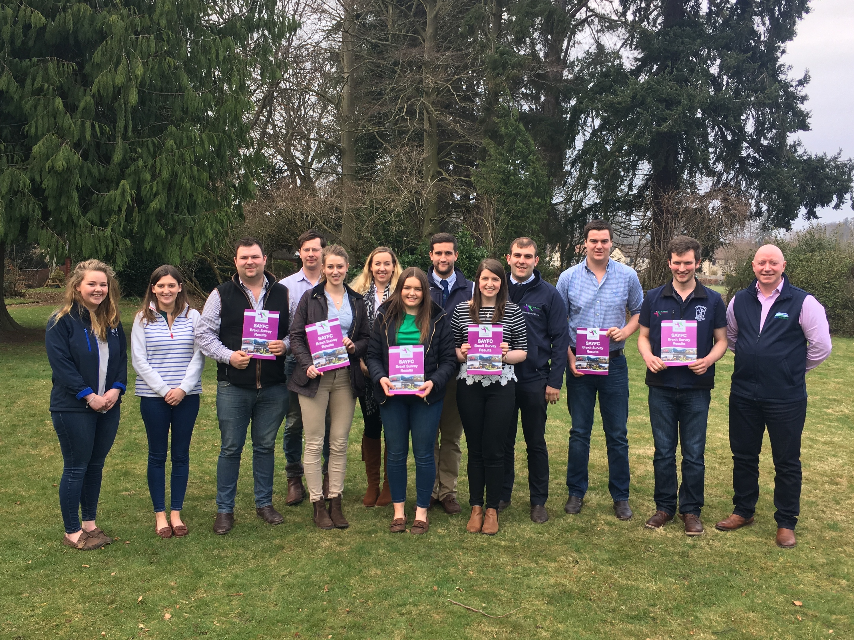 Members of the young farmers agri and rural affairs committee with their Brexit report