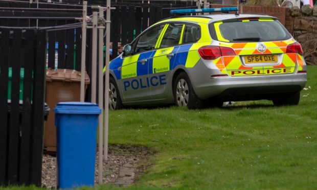 Police at Miller Street in Kirkcaldy.