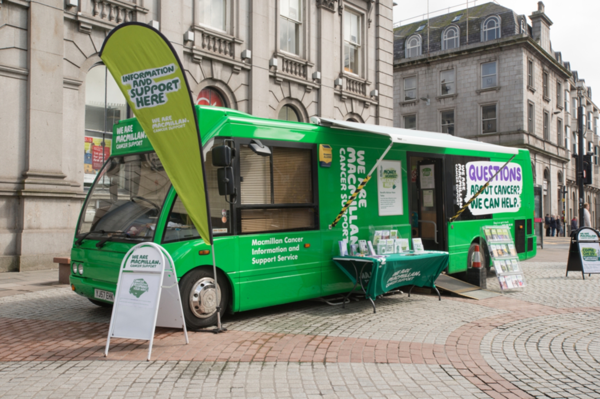 Macmillan Beryl Bus gets out and about, but four new facilities will give information and support in Fife.