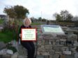 Morag Tindal at the Easthaven cairn
