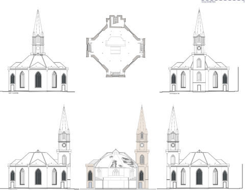 Submitted graphic of new designs for open civic space at St Paul's Church, Perth.