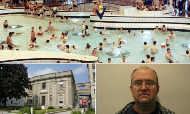 Brian Christian Hohman carried out the offences at the old Olympia Pool. Also pictured is Central Berkshire District Court.
