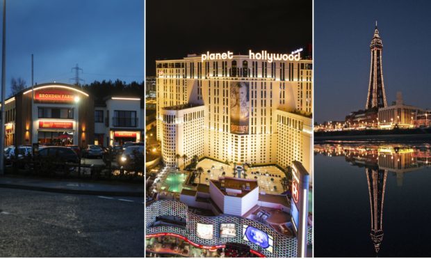 Broxden Farm, Las Vegas and Blackpool Tower.