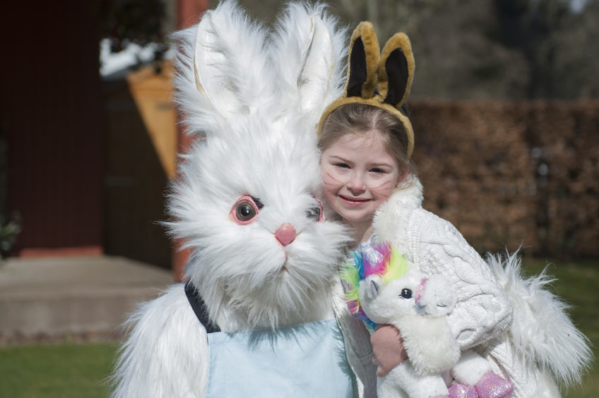 The Easter Bunny and Melissa Halkerston
