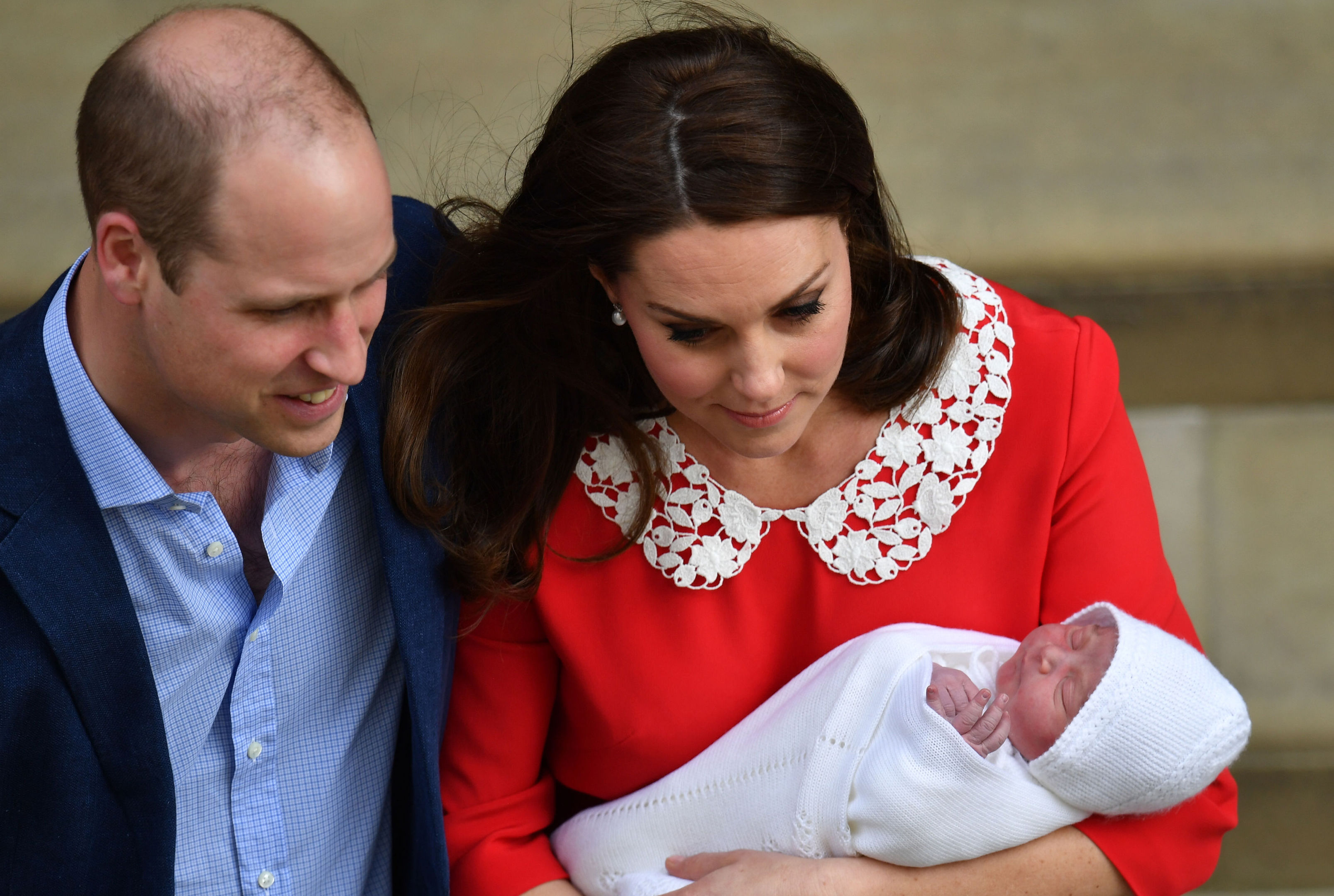 The Duke and Duchess of Cambridge and their newborn son