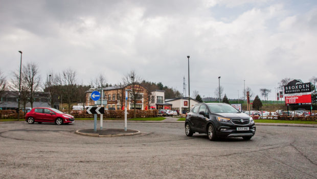 The Lamberkine Drive roundabout.