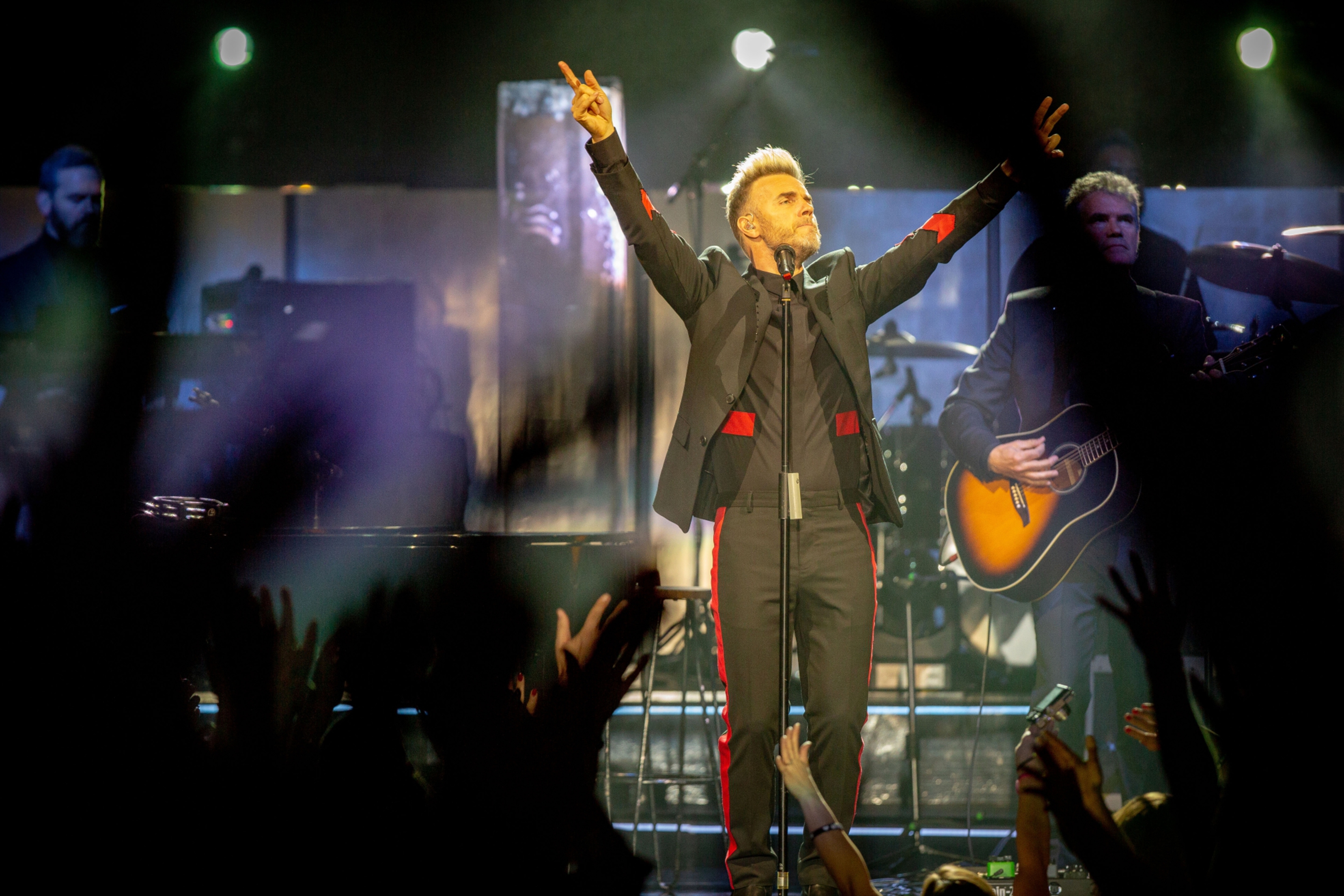 Gary Barlow on stage at the Caird Hall in Dundee.