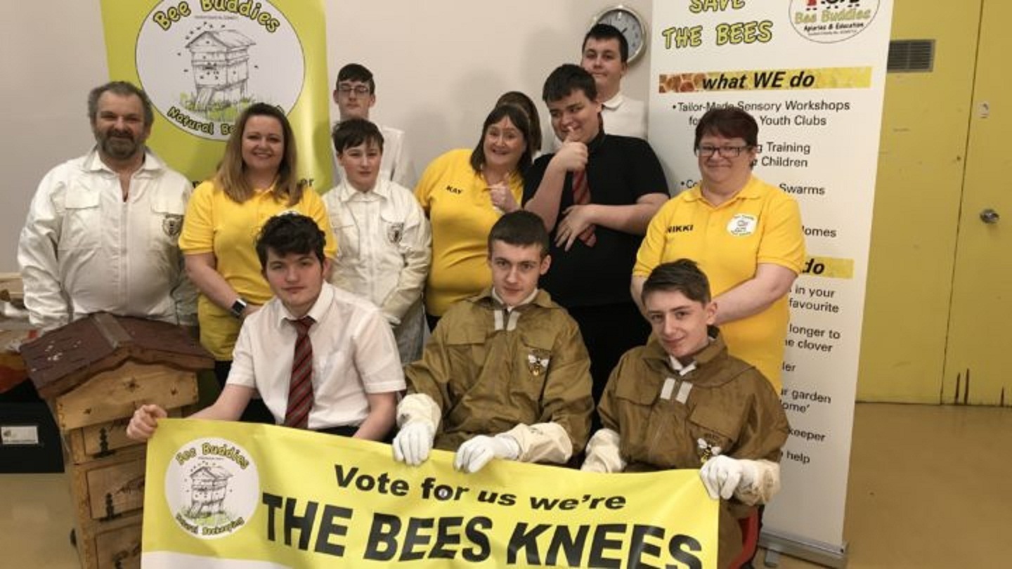 The Bee Buddies want people to vote for them.