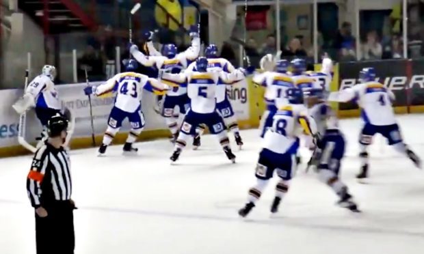 Flyers celebrate the moment of glory.