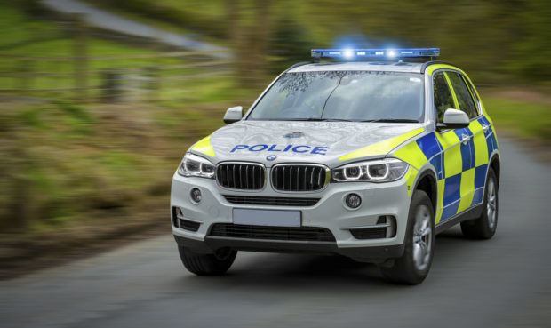 Vandals have targeted police cars.