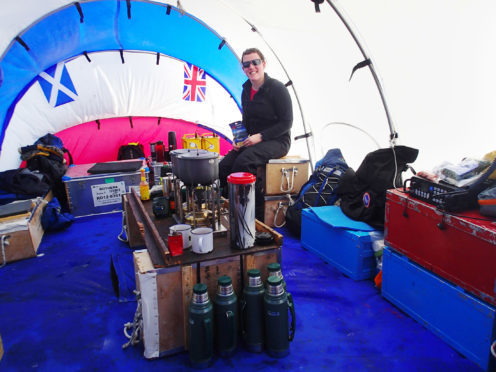 Arbroath scientist makes major giant canyon discoveries under the glaciers in Antarctica.   
Scientists have discovered three vast canyons in one of the last places to be explored on Earth - under the ice at the South Pole.
Pic shows Dr Kate Winter in Antarctica...pic Paul Reid