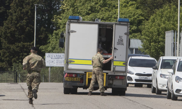 The EOD attending an incident in Arbroath earlier this year.