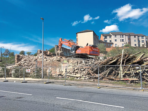Demolition work at the Wallace Craigie Mill.